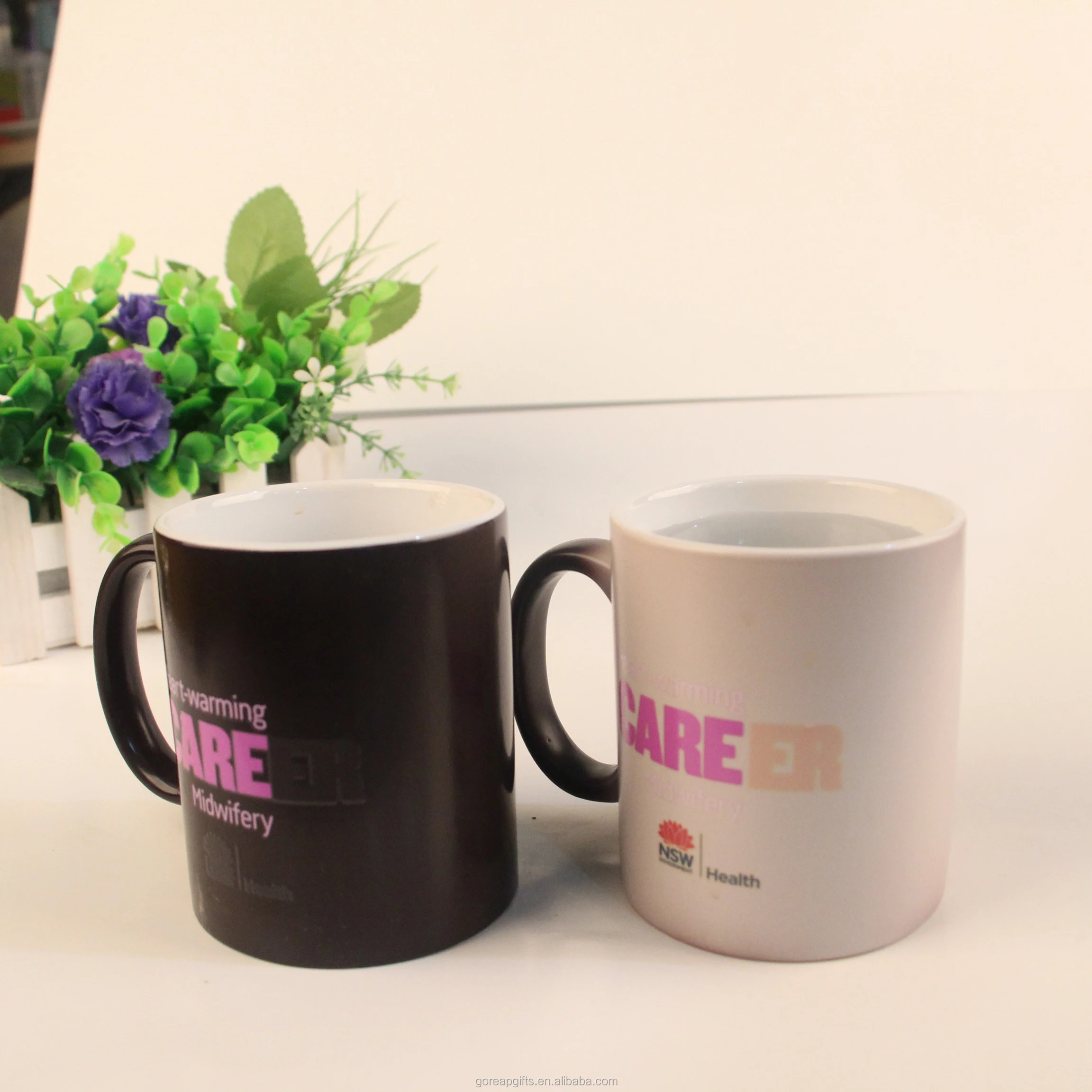 Wholesale 11oz Stoneware Colo Changing Mugs Coffee Mugs Heated Coffee