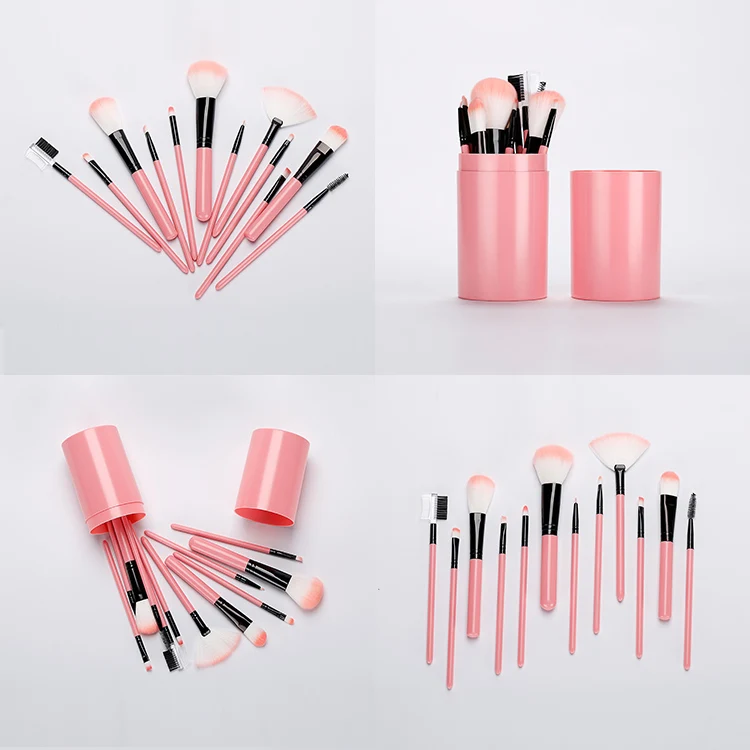 Fashional Beauty Cosmetic Makeup Brush Wholesale 12pcs Pink Makeup Brush Set