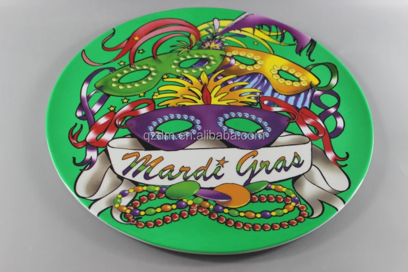 Big Plate Plastic Dinner Plate Mask Logo 35CM