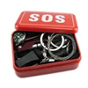 Survival Gear Kit SOS Tin Box / First Aid Box with whistle saw fire starter compass