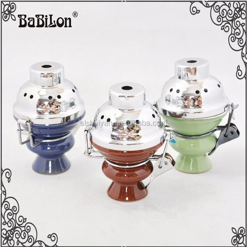 Ceramic Bowl With Wind Cover Shisha Hookah Bowl Charcoal Holder Shishia