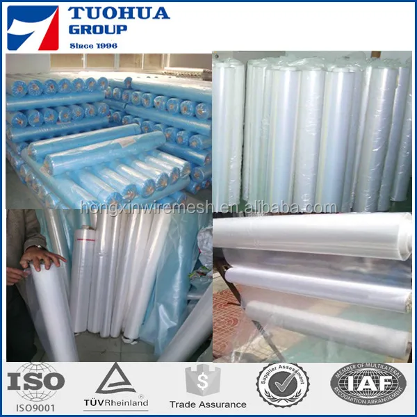 transparent clear tarpaulin / greenhouse used woven reinforced polyweave fabric film