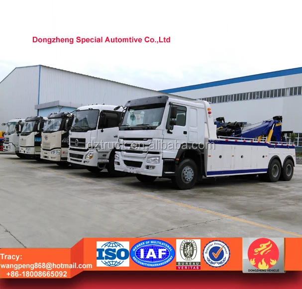 dongfeng dlk towing truck wrecker, full landing wrecker truck