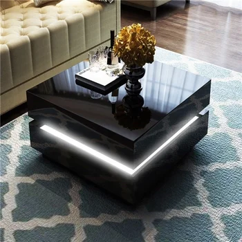 High Gloss Black White Wooden Coffee Table With Led Lighting Range Buy Coffee Table Coffee Table With Led Light Wooden Coffee Table Product On Alibaba Com