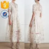 Maxi Embroidered Lace Dress OEM/ODM Women Apparel Clothing Garment Wholesaler Clothing Made to Order