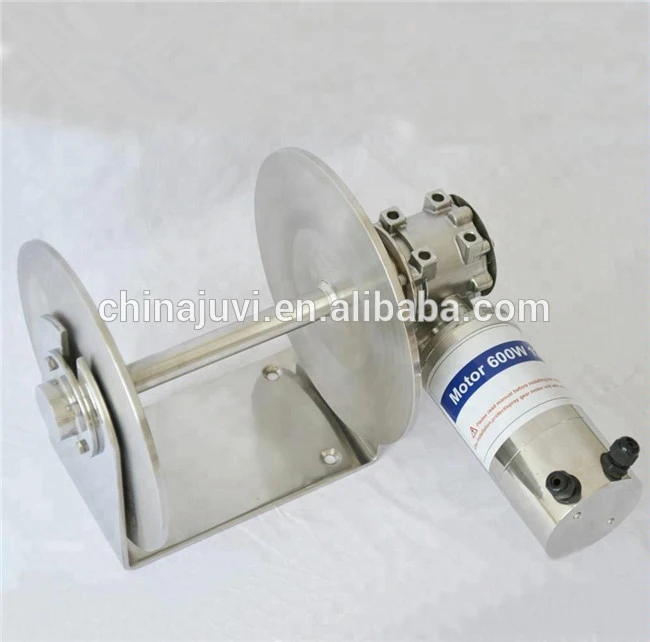 JVW-012S waterproof stainless steel mini small 12v/24v electric boat trailer drum winch for boat yacht