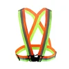 2019 BSCI Amazon Adjustable Green /Orange Shiny Safety Be Seen Be Safe Reflective Vest for Outside Sports