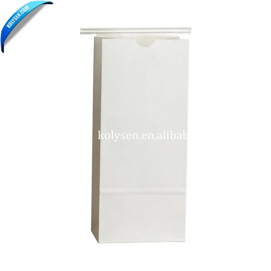 Customized White kraft tin tie bags