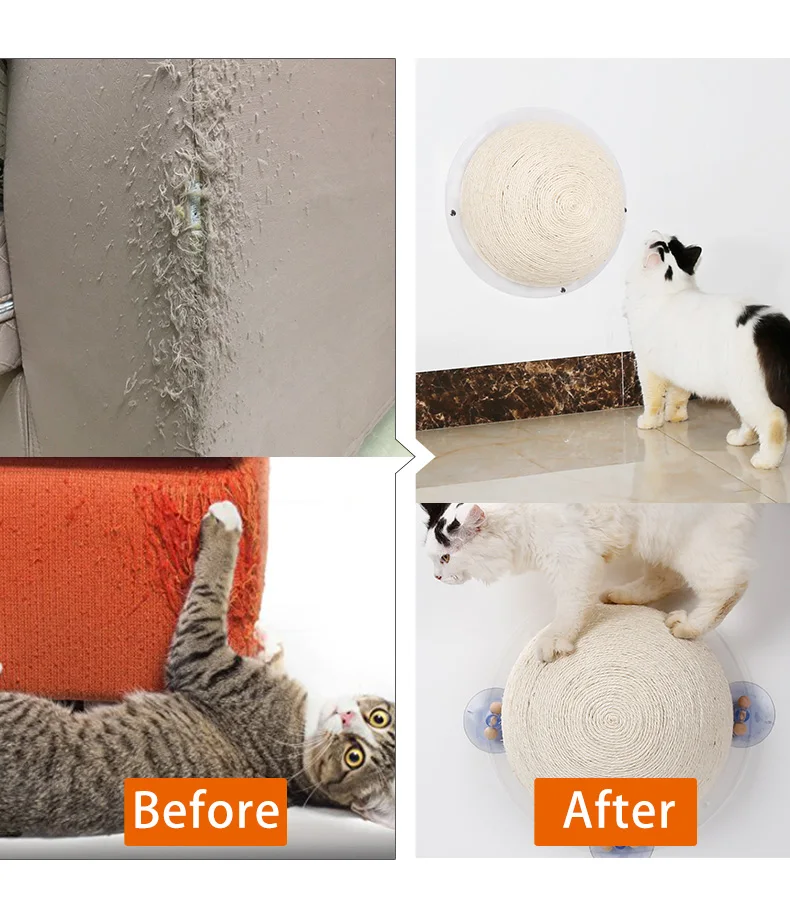 Sisal Fabric For Cat Scratch Posts Half Ball Sucker Glass Cat Scratch