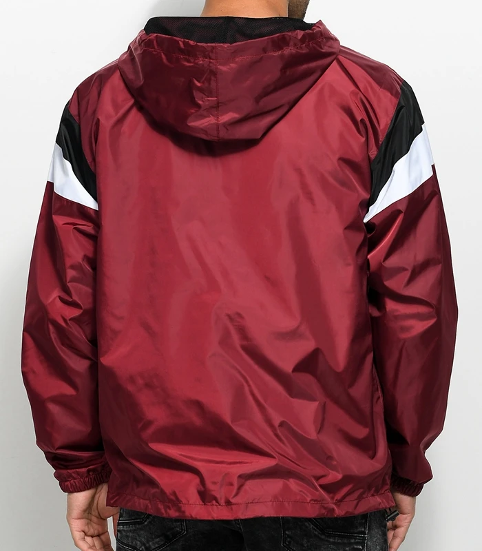burgundy windbreaker mens
