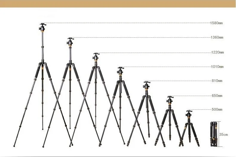 Q666c Professional Carbon Fiber Tripod Monopod Kit For Dslr Camera