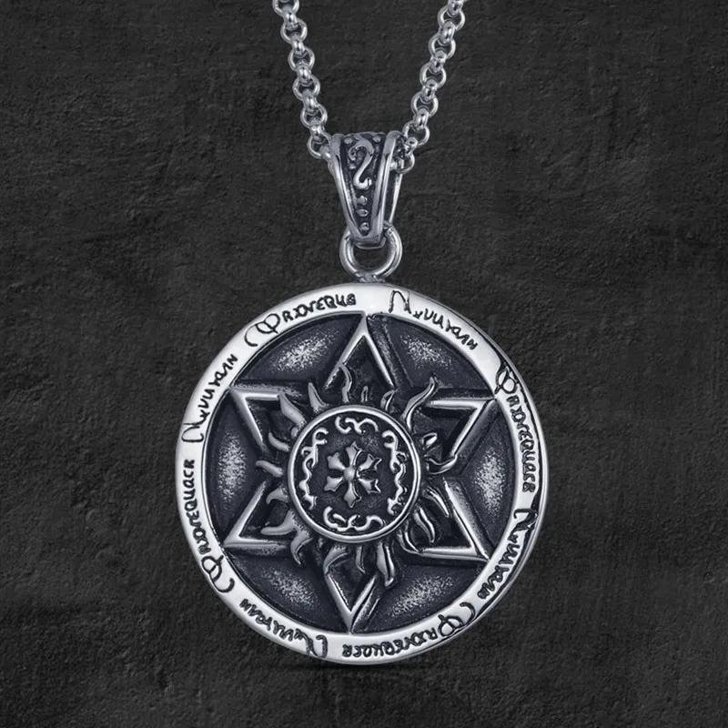 Six-pointed Star Magic Hexagram Pendant Symbol Amulet Talisman Round ...