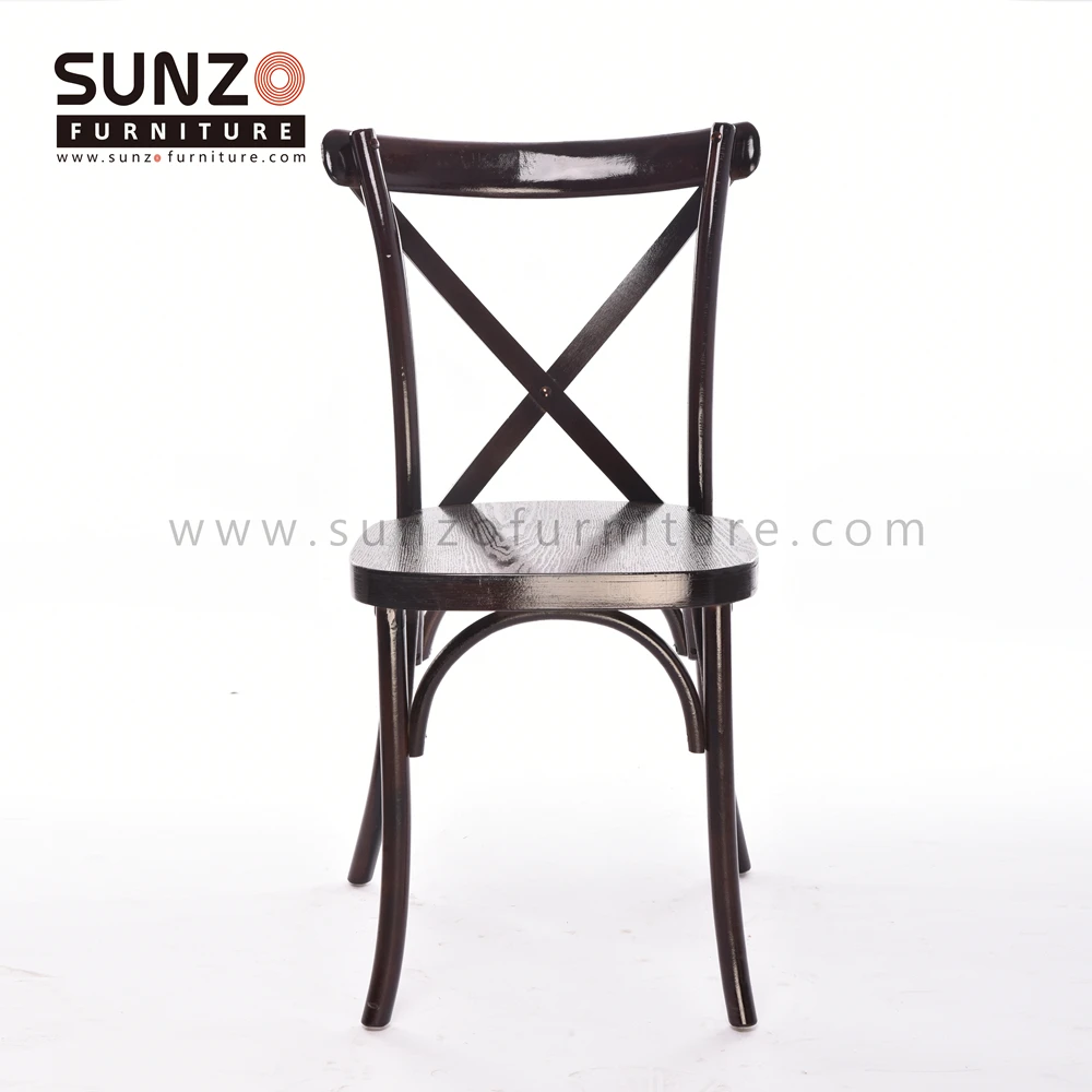 Rental Hire Wedding Used Rustic Beech Wood Cross Back X Back Chair