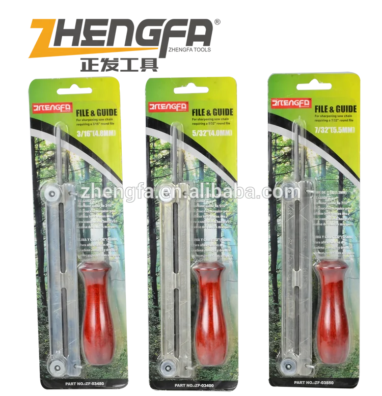 
chain saw file and file guide kit wooden handle 