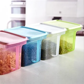 2017 New Plastic Clear Fridge Containers Food Rice Cereal Storage