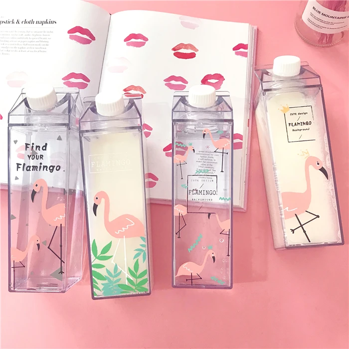 500ml Rectangle Transparent Milk Carton Shaped Plastic Water Bottle