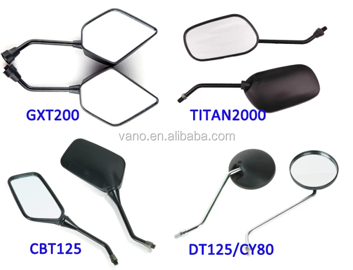 Red Cover GY6 Motorcycle Scooter Rearview Side Mirrors