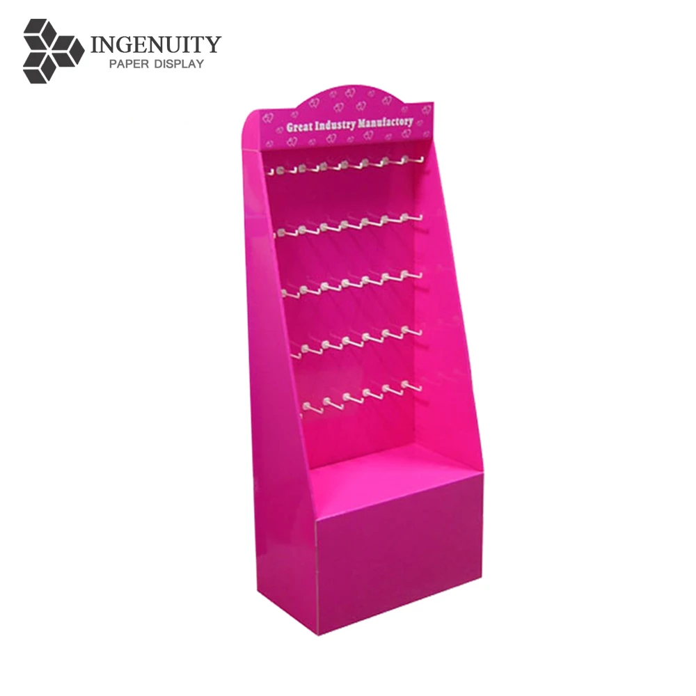 Pop Cfl Cardboard Peg Hooks Display Stand,Single Wall Board Paper