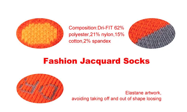 Mens Custom Sports Basketball Cotton Compression Elite Socks  Black ,Orange And Yellow