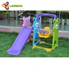 Household children plastic toys indoor swing slide set with basketball hoop