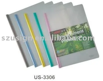 
US-3306 A4 Transparent slide grip report folder shantou yuansheng 