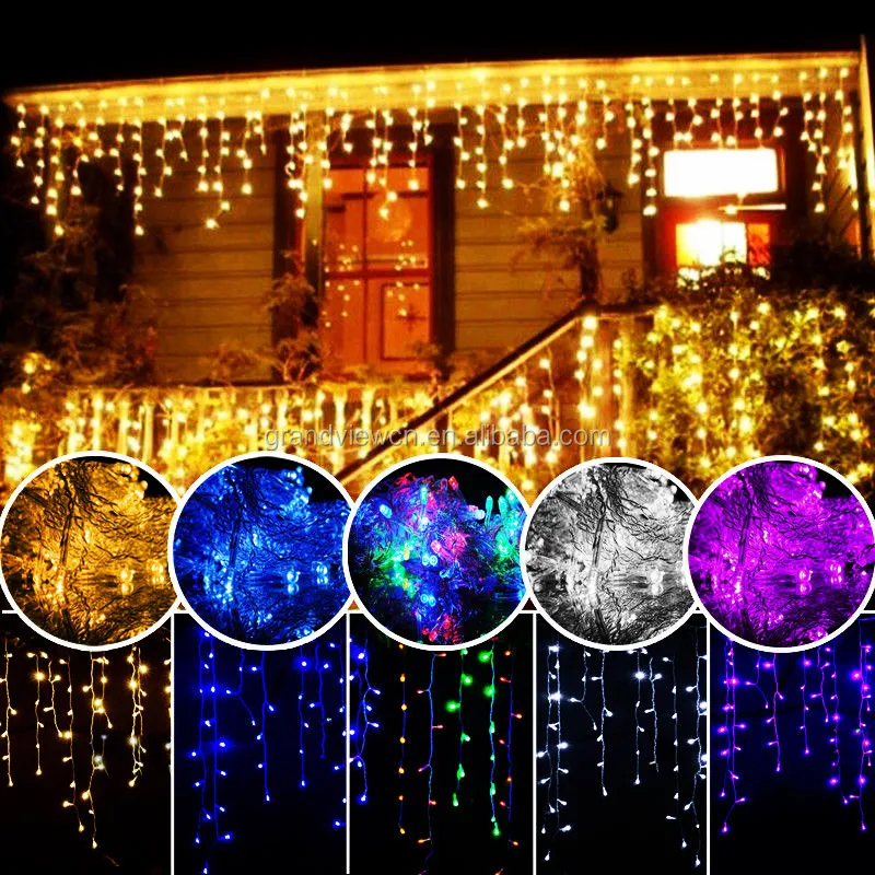 Colourful LED Icicle String Lights for holiday and festival decoration
