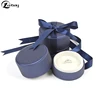 Custom leather jewelry display gift box round wedding ring pendant jewellery packaging