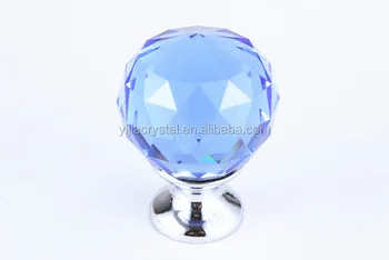 Cheap Crystal Knobs And Handles Blue Crystal Glass Knos For