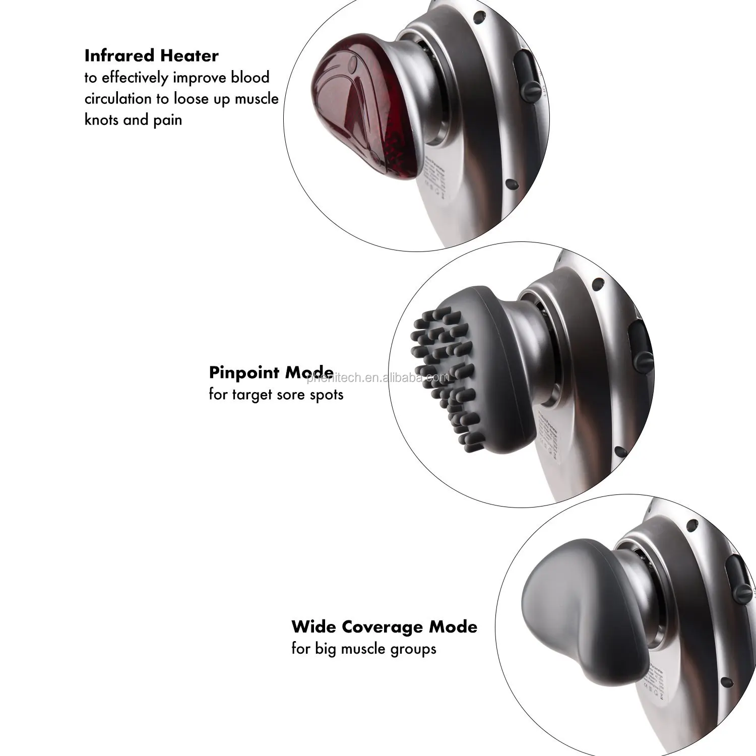 Handheld Deep Percussion Massager With Heat Infrared Massage Hammer