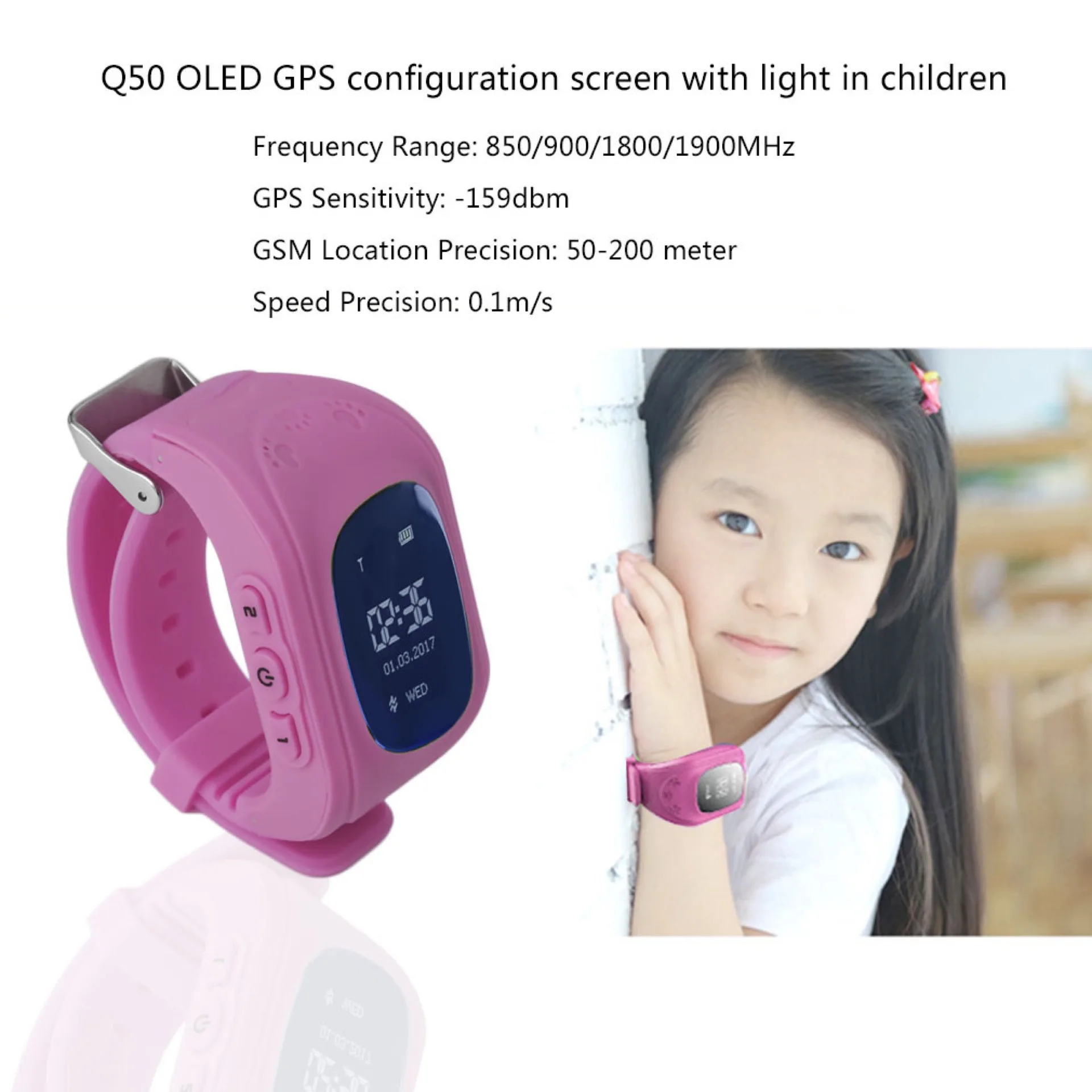 Q50 Smart Watch  with LBS SOS Call Location Finder Children Smart Electronic Baby Watch