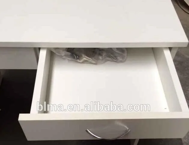 Lacquering Finishing Wood Desk High Glossy White Computer Desk