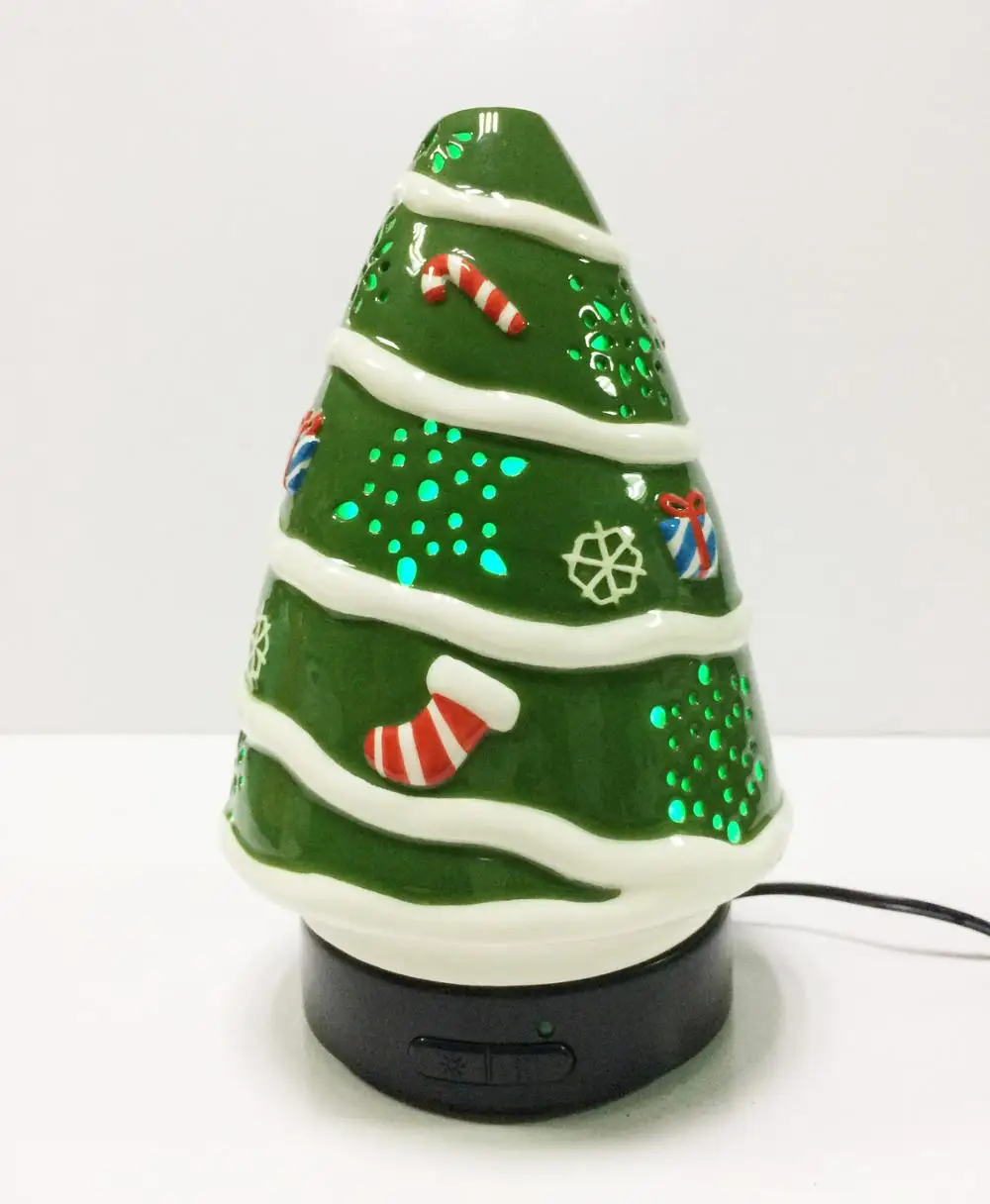 Christmas Tree Ceramic Aroma Diffuser Ultrasonic 100ml Mini Humidifier Aromatherapy Diffuser