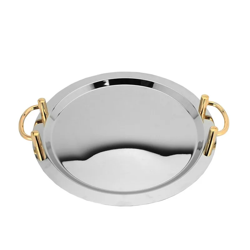 Stainless Steel Round Mirror Serving Tray With Handle And Legs Buy Round Serving Tray,Serving