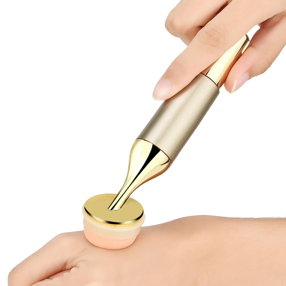 3D Electric Vibrating Makeup Puff Sponge With Battery Powder Foundation Massage Auto Face Applicator Handle Cosmetic Puff Tool