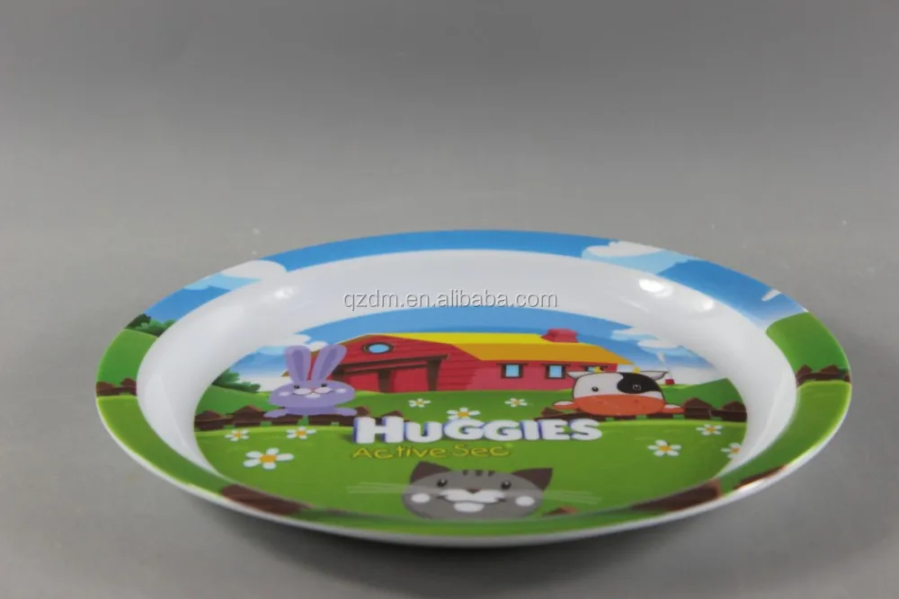 21cm Plastic Kids Dinner Plate 100% Melamine Or 30% Melamine