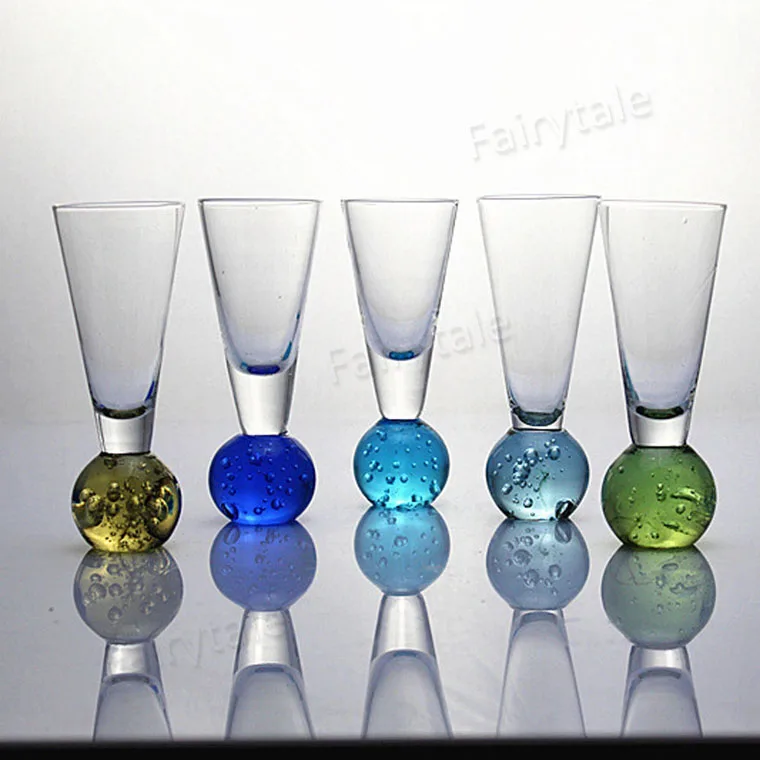 colored ball base martini glass