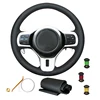 Hand Sewing Car Interior Black Genuine Leather DIY Customized Steering Wheel Cover For Mitsubishi Lancer 10 EVO Evolution