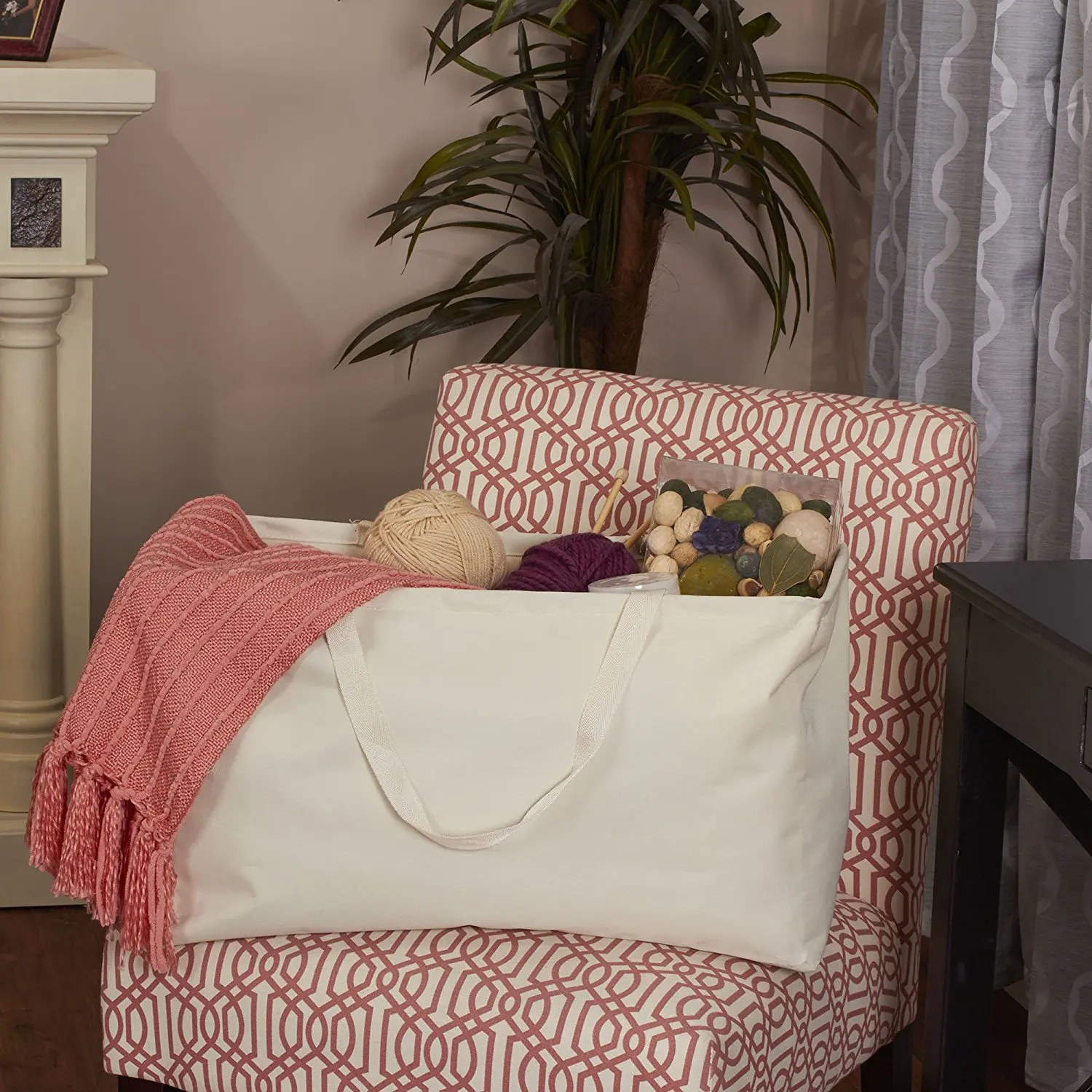 Reusable Grocery Shopping Basket Bag Foldable Canvas Clothing Storage Bag Laundry Hamper Carry