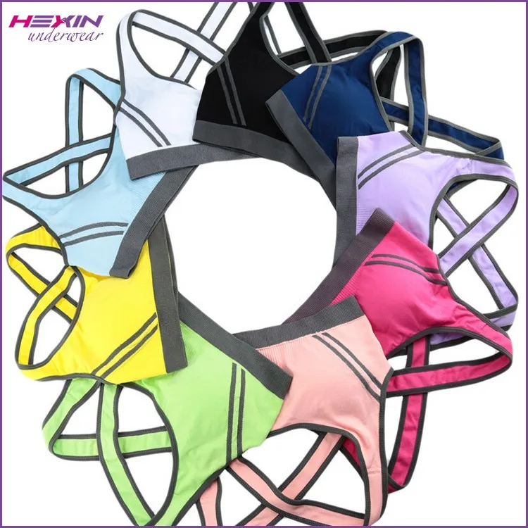 Women Gender Cotton Gathered Bodice Custom Blank Sports Bra Buy