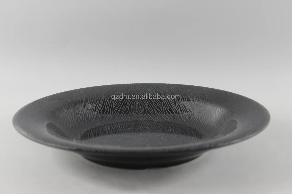Black Melamine Ware,100% Melamine Black Soup Plate