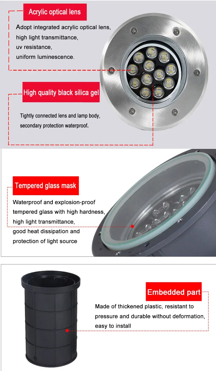 alibaba express IP67 floor mounted light  adjustable led underground light round underground mining light