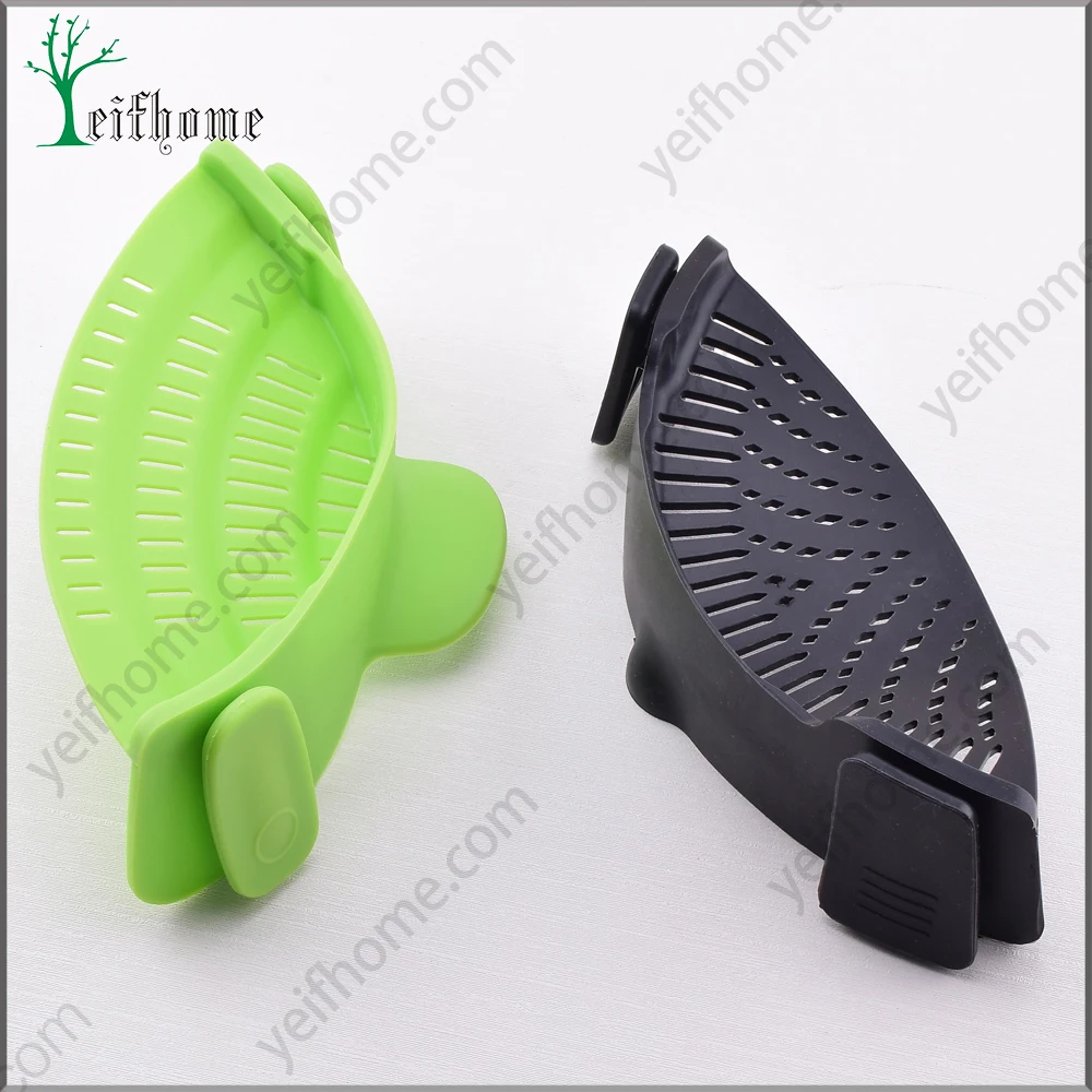 Silicon Clip-On Snap Pan Strainer Set For Draining Excess Liquid Clip Colander