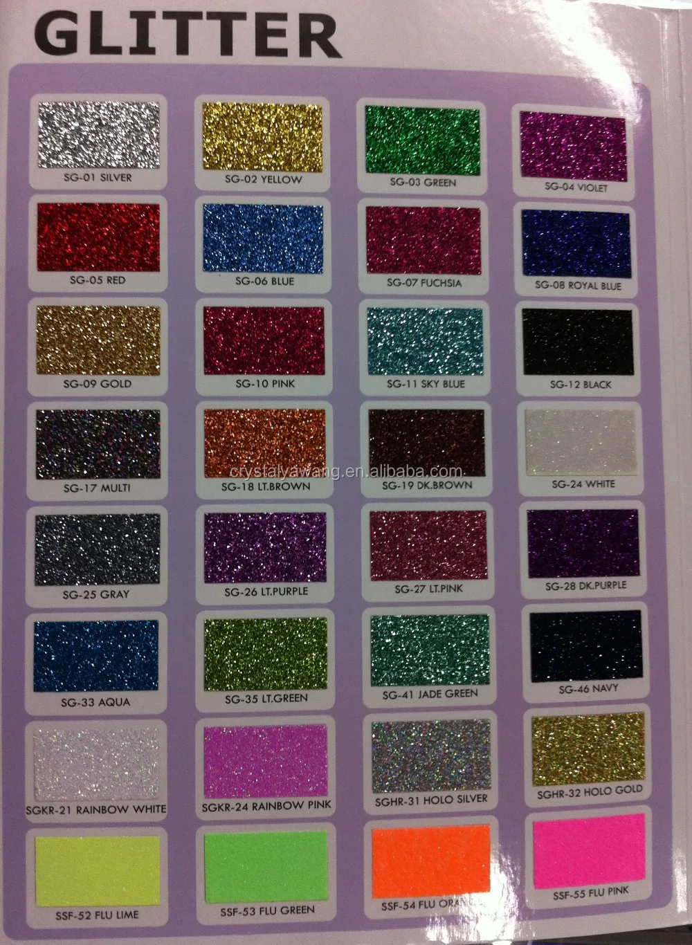 High Quality Iron On Glitter Vinyl Transfer Material 50 Color