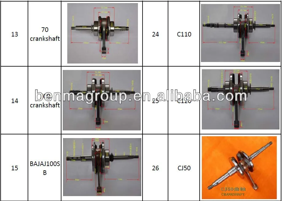 High Quality Engine Spare Parts Motorcycle Crankshafts For Ch125 Ch150 ...