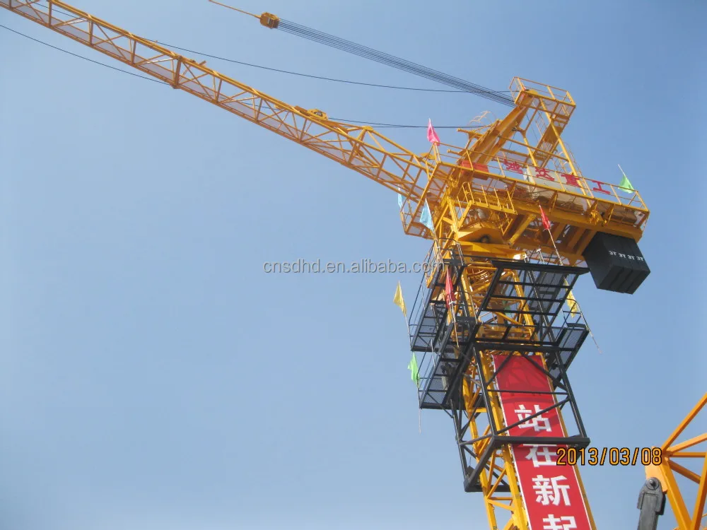 8ton topless Tower Crane 1.3t tip loading at 60m