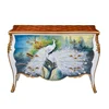 Wholesale French cabinet beautiful hand painting furniture/countryside style cabinet peacock pattern for sale
