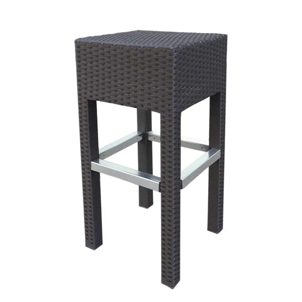 Patio Outdoor Wicker Barstool Patio Furniture Bar Stool, Made From Durable Fully Weatherproof Fade-Resistant PE Rattan, Perfect for Indoor and Outdoor, Aluminum Frame Ensures Sturdiness and Durability