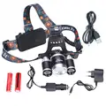 2016 New Hiking Lights 18650 Headlamp Boruit 6000LM 3x CREE XM L T6 Headlamp Rechargeable Headlight