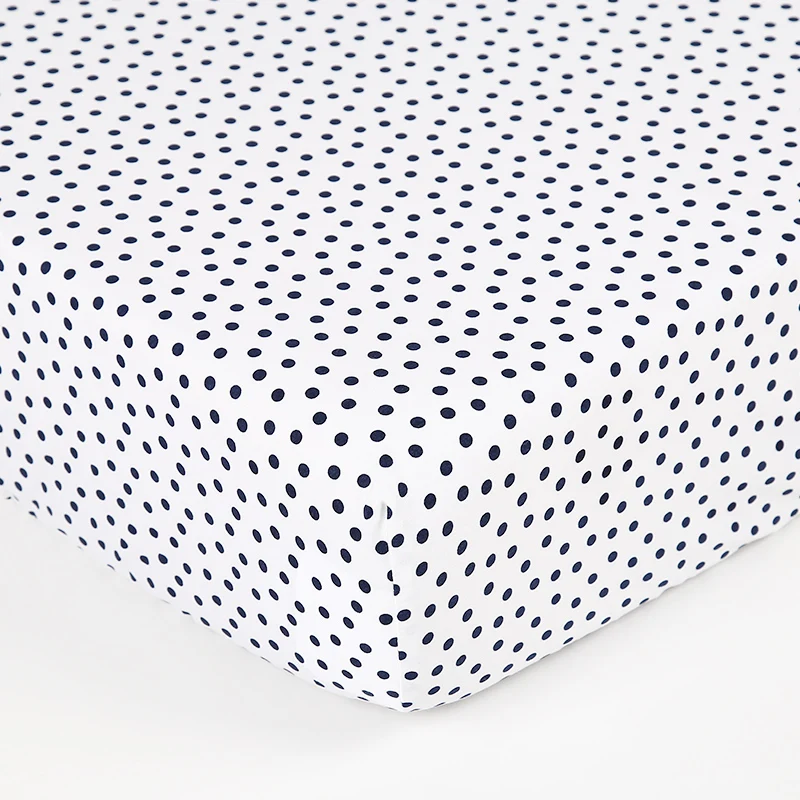 100 Cotton Dots Printed Flannel Blue Kids Bed Sheets Baby Crib Sheets