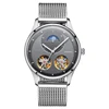 Customized company commercial gift mall promotion to send customers men's watch double flying wheel waterproof mechanical watch
